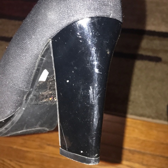 Black fabric block heels/pump - Picture 5 of 6